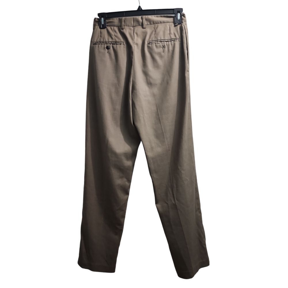 Kenneth Cole Reaction Men's Khaki Dress Pants Classic Fit Pleated Trousers - Picture 2 of 6